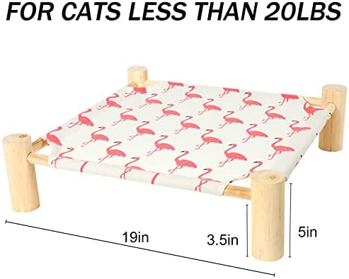 Patas Lague Cat Hammock Bed Small Eleveted Dog Bed 19x19 in Flamingo - Image 5