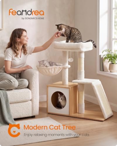 Feandrea Cat Tree, 3-Tier Cat Tower - Image 2