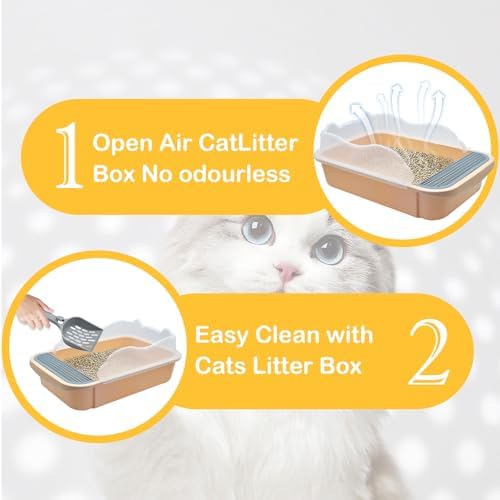 Open Cat Litter Box with High Side, Anti-Splashing Cats Litters Pan, Kitten - Image 5