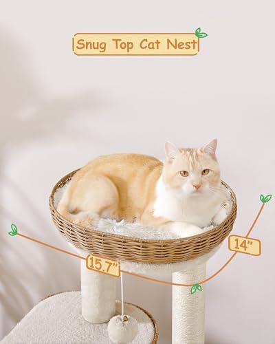Yaheetech 36" Rattan Cat Tree - Image 5
