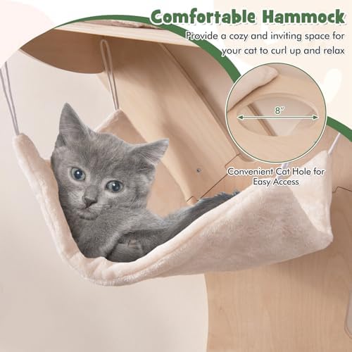Tangkula Cat Wall Shelves, Wall Mounted Cat Tree Furniture - Image 4