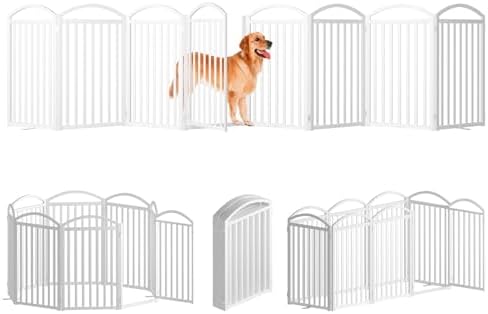 SNUOWU 8 Panels Full Matel Freestanding Dog Gates by SNUOWU