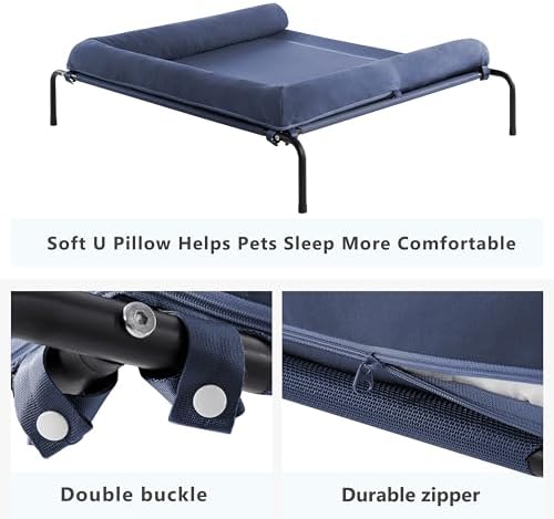 Cooling Elevated Dog Bed, Outdoor Raised Dog Beds, Medium Dogs Cot - Image 4