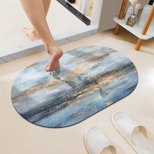 Gold-and-Blue-Sky Super Absorbent Quick-Drying Bathroom Mat Rug, Rubber by Unknown