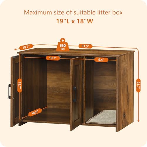 Dwanton Cat Litter Box Enclosure, - Image 6