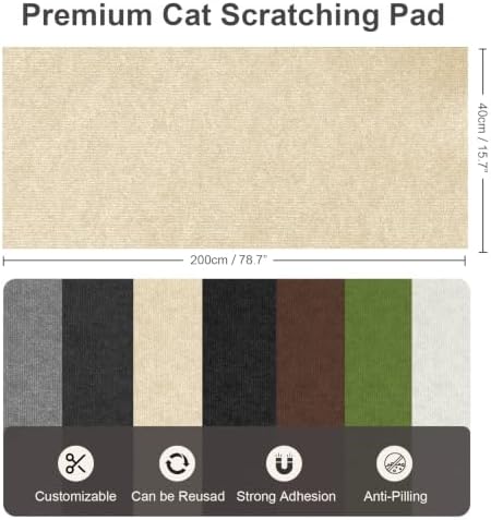 Large Cat Scratcher, 78.7x15.7 Cat Scratch Furniture Protector - Image 2