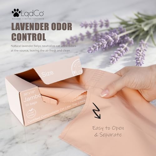 Plant-Based Home Compostable Cat Litter Box Liners, Jumbo XL 36" x 19" - Image 3