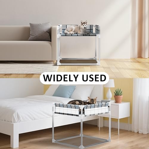 Bedside Cosleeper Dog Bed with Guardrail, 3-Fence Height Elevated Bed Dog - Image 7