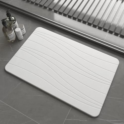 Fast Drying Stone Bath Mats for Bathroom, Non-Slip Diatomaceous Earth Bath Mat by Drvykkn