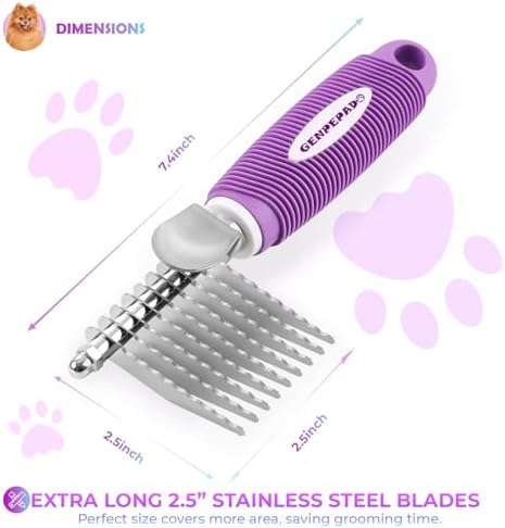 GENPEPADO Dematting Undercoat Rake Comb - Image 3