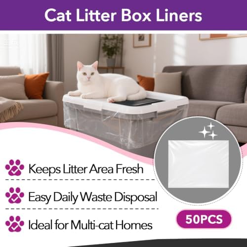 50 Pcs Thick Top Entry Litter Pan Liners Compatible - Image 2