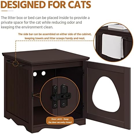 Yaheetech Cat Litter Box Enclosure, Hidden Litter Box Furniture - Image 4