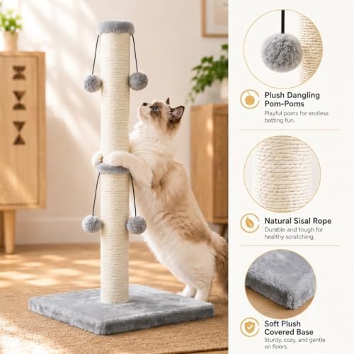 Dimaka 34'' Cat Scratching Post, Cat Scratching Post, Cat Scratcher - Image 3
