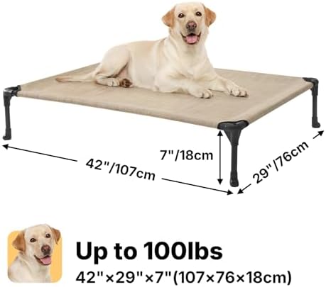 Veehoo Outdoor Elevated Dog Bed Large Sized Dogs, Cooling Raised Dog Cots - Image 6