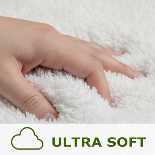 Cute Green Scalloped Bathroom Mat, Fun Plush Luxury Microfiber Bath Rug - Image 4