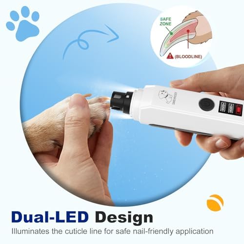 Silent Groom Pro Nail Grinder for Dog 2-Speed LED USB Rechargeable White - Image 2