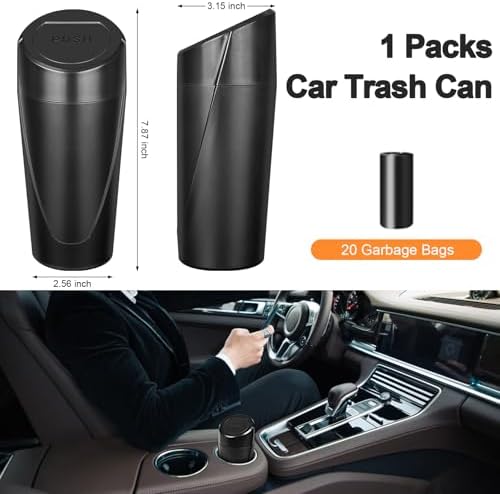 Car Trash Can, Leakproof Mini Car Garbage Can Cup Holder - Image 6