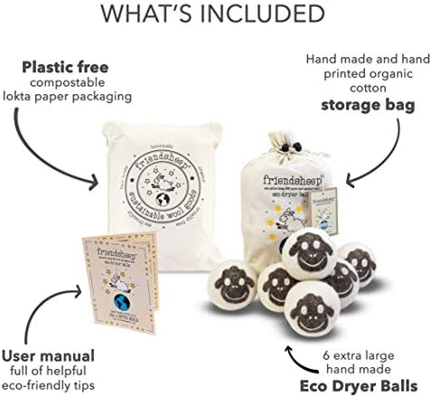 Friendsheep Wool Dryer Balls, Organic Reusable Fabric Softener Alternative - Image 4