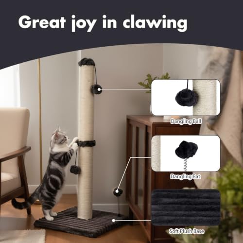 MECOOL 34“ Tall Cat Scratching Post Premium Basics Kitten Scratcher Sisal - Image 2