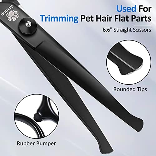 Dog Grooming Scissors Kit with Safety Round Tips, GLADOG Professional 5 in 1 - Image 3