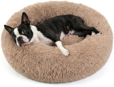 nononfish Cozy Donut Pet Bed, Calming Plush Dog Bed by nononfish