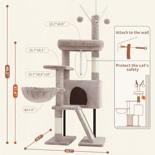 Gitelsnour Cat Tree Tower for Indoor Cat, Top Platform - Image 7