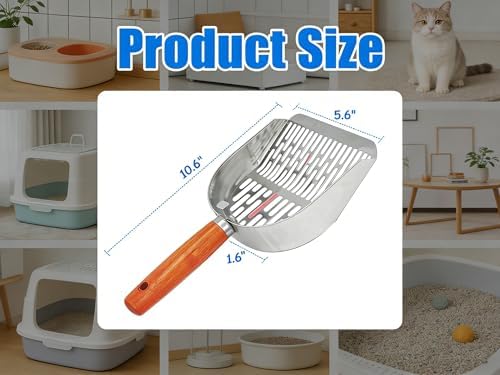 Cat Litter Scoop Metal 304 Stainless Steel, One-Piece Pressed Design - Image 7