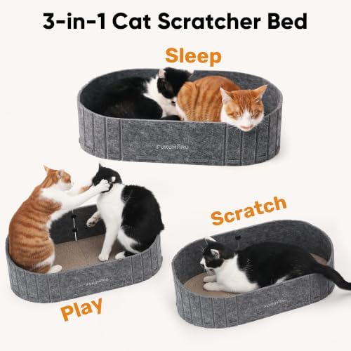 FUKUMARU Cat Scratcher, 24 Inch Sofa Shape Cat Scratching Bed Couch Indoor - Image 3