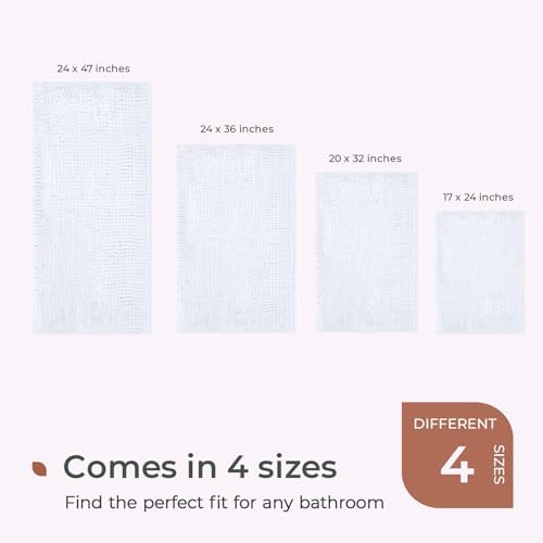 FRESHMINT Chenille Bathroom Rugs Mat 24"x17", Non-Slip Bath Mat - Image 6