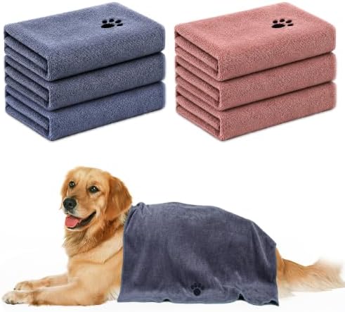 Microfiber Dog Towels 6 Pack, Perfect Shower & Bath Supplies by Unknown