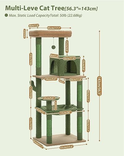 MUTTROS 56.3" Cactus Cat Tree - Image 3