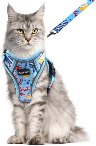Halypet Cat Harness and Leash Set, Escape Proof Adjustable Harness by DOMoreWithYourPet