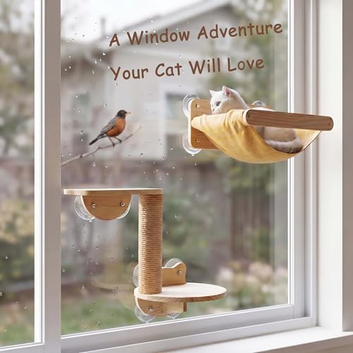 Cat Window Hammock Bed 4pcs/Set Cat Window Perch - Image 2