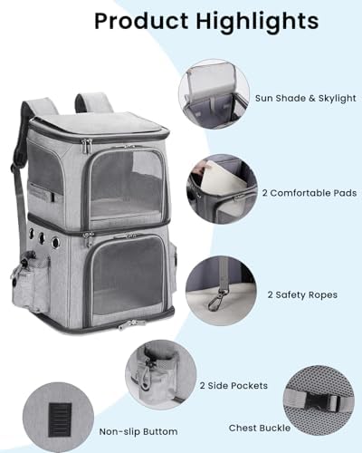 HOVONO Double-Compartment Cat Backpack Carrier - Image 4
