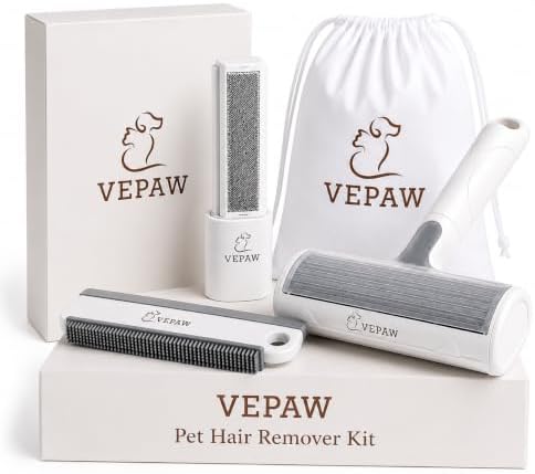 Pet hair Remover kit for Dogs & Cats, Reusable Roller & Detail Brush by Unknown