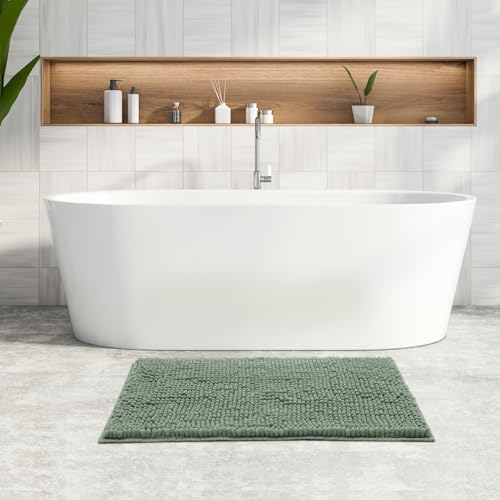 FRESHMINT Large Chenille Bathroom Rugs Mat 36"x24", Non-Slip Bath Mat - Image 2