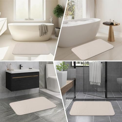 Extra Large Stone Bath Mat, 2 Pack Diatomaceous Earth Shower Mat, Non-Slip - Image 6