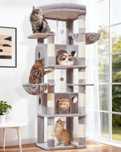 Taoqimiao Heavy Duty Cat Tree, 73In Sturdy Cat Tower by Taoqimiao