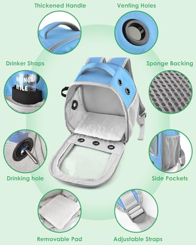 DBNESS Guinea Pig Carrier Backpack, Portable Rabbit Travel Carring Bag - Image 3