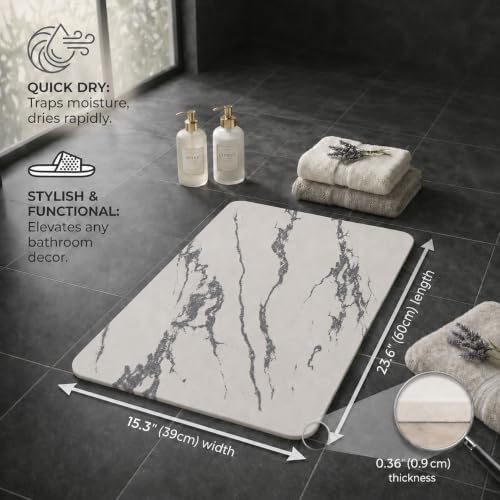 Stone Bath Mat – Diatomaceous Earth Quick Drying Non-Slip Bathroom Mat Rug– - Image 2