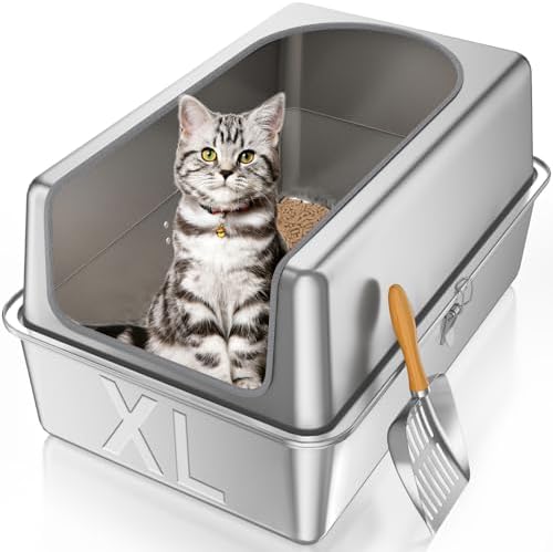 12'' High Sides XL All Stainless Steel Cat Litter Box by WeLovePetsAsMuchAsYouDo
