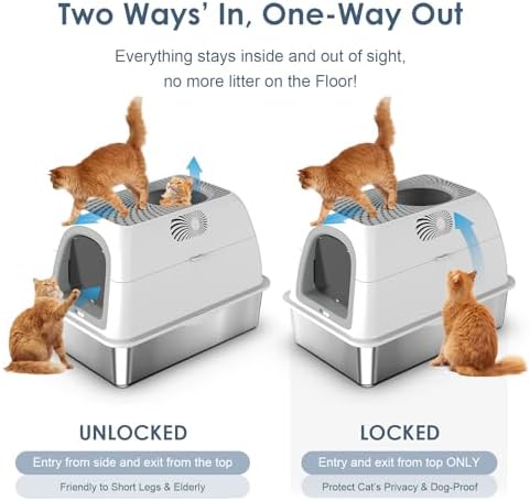 SuzziPaws Stainless Steel Litter Box Top-Entry Dog-Proof - Image 3