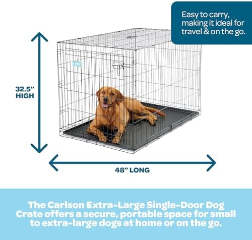 Carlson Pet Products Secure and Foldable Single Door Metal Dog Crate, Extra - Image 2