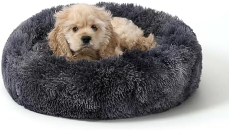 NOYAL Donut Dog Bed for Small Medium Pets, Plush Calming Faux Fur by Noyal
