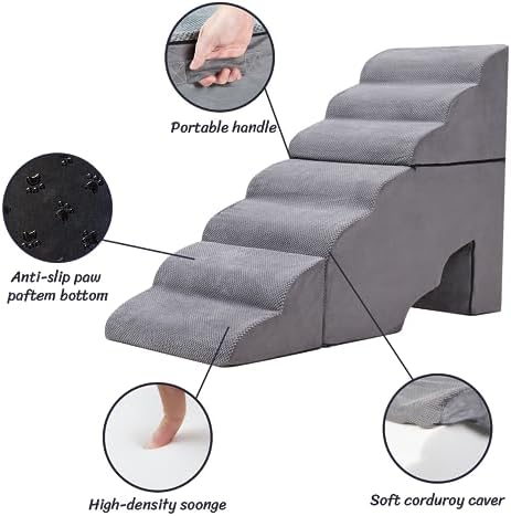 7-Step 35D Foam Dog Stair for High Beds 32 inches Tall - Image 3
