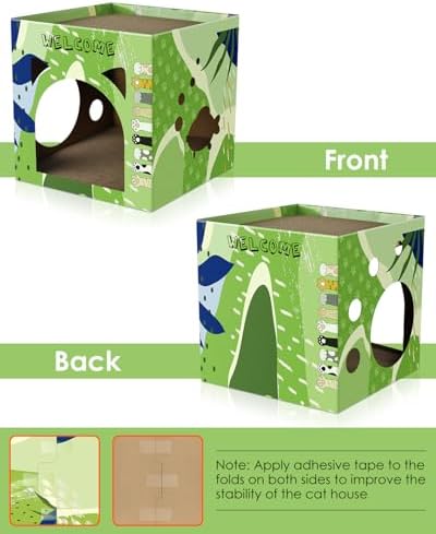 Bissap 2PCS Cat Cardboard House, Large Thickened Play House - Image 6