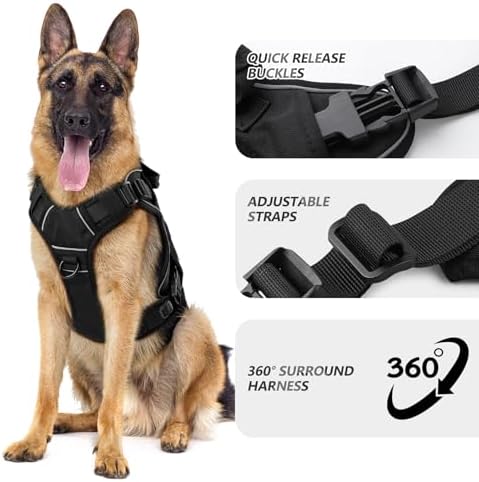WINGOIN Black Tactical Dog Harness - Image 2