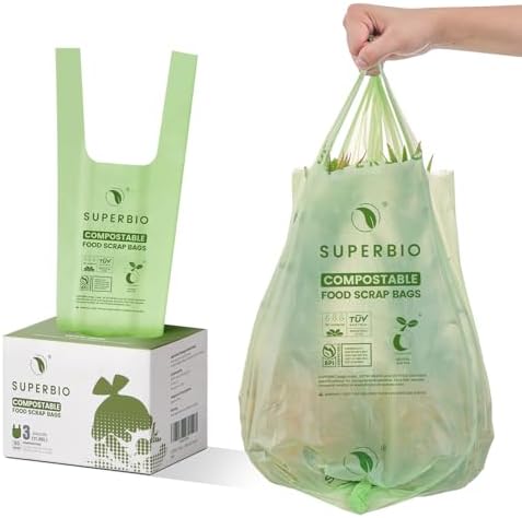 SUPERBIO 3 Gallon Compostable Food Waste Bags by SUPERBIOCOMPOSTABLEBAGS