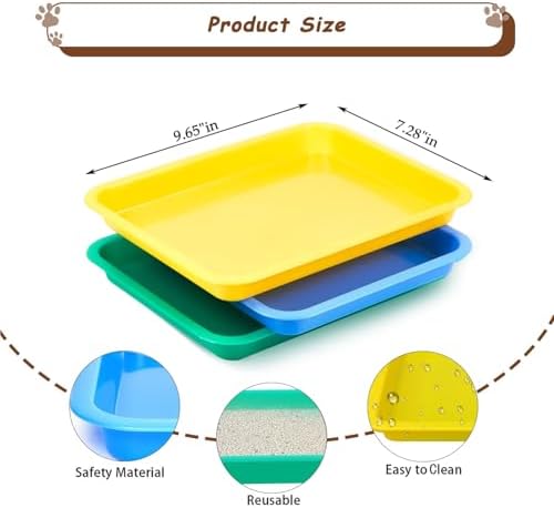 3 Pcs Kitten Litter Box, 9.6"*7.2''*0.9'' Plastic Portable Small Litter Pan Low - Image 3