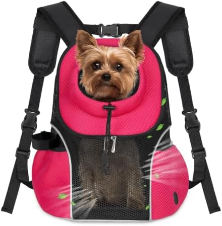 WOYYHO Pet Dog Carrier Backpack, Ventilated Mesh Small Dog Front Backpack by WOYYHO
